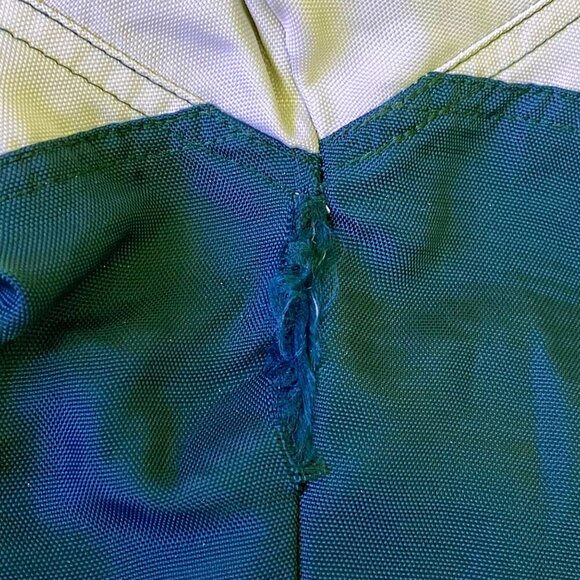 Roundtree & Yorke Reversible Green White Nylon Gray Fleece Jacket Men's Large - Picture 11 of 11